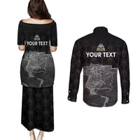 Haiti Citadelle Laferriere Personalized Couples Matching Puletasi and Long Sleeve Button Shirt Haitian Heritage Veve Vodou - Wonder Print Shop