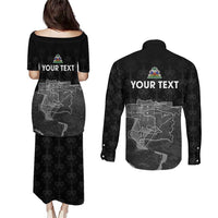 Haiti Citadelle Laferriere Personalized Couples Matching Puletasi and Long Sleeve Button Shirt Haitian Heritage Veve Vodou - Wonder Print Shop