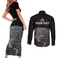 Haiti Citadelle Laferriere Personalized Couples Matching Short Sleeve Bodycon Dress and Long Sleeve Button Shirt Haitian Heritage Veve Vodou - Wonder Print Shop