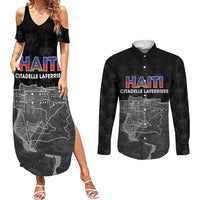 Haiti Citadelle Laferriere Personalized Couples Matching Summer Maxi Dress and Long Sleeve Button Shirt Haitian Heritage Veve Vodou - Wonder Print Shop