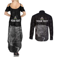 Haiti Citadelle Laferriere Personalized Couples Matching Summer Maxi Dress and Long Sleeve Button Shirt Haitian Heritage Veve Vodou - Wonder Print Shop