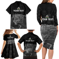 Haiti Citadelle Laferriere Personalized Family Matching Long Sleeve Bodycon Dress and Hawaiian Shirt Haitian Heritage Veve Vodou - Wonder Print Shop