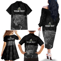 Haiti Citadelle Laferriere Personalized Family Matching Off The Shoulder Long Sleeve Dress and Hawaiian Shirt Haitian Heritage Veve Vodou - Wonder Print Shop