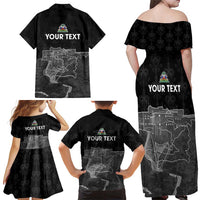 Haiti Citadelle Laferriere Personalized Family Matching Off Shoulder Maxi Dress and Hawaiian Shirt Haitian Heritage Veve Vodou - Wonder Print Shop