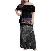 Haiti Citadelle Laferriere Personalized Family Matching Off Shoulder Maxi Dress and Hawaiian Shirt Haitian Heritage Veve Vodou - Wonder Print Shop