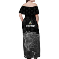 Haiti Citadelle Laferriere Personalized Family Matching Off Shoulder Maxi Dress and Hawaiian Shirt Haitian Heritage Veve Vodou - Wonder Print Shop