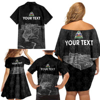 Haiti Citadelle Laferriere Personalized Family Matching Off Shoulder Short Dress and Hawaiian Shirt Haitian Heritage Veve Vodou - Wonder Print Shop