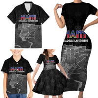 Haiti Citadelle Laferriere Personalized Family Matching Short Sleeve Bodycon Dress and Hawaiian Shirt Haitian Heritage Veve Vodou - Wonder Print Shop
