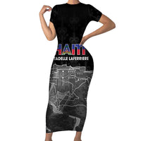 Haiti Citadelle Laferriere Personalized Family Matching Short Sleeve Bodycon Dress and Hawaiian Shirt Haitian Heritage Veve Vodou - Wonder Print Shop