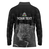 Haiti Citadelle Laferriere Personalized Long Sleeve Polo Shirt Haitian Heritage Veve Vodou - Wonder Print Shop