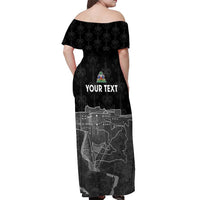 Haiti Citadelle Laferriere Personalized Off Shoulder Maxi Dress Haitian Heritage Veve Vodou - Wonder Print Shop