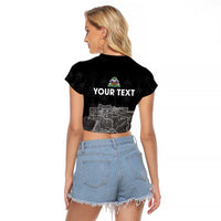 Haiti Citadelle Laferriere Personalized Raglan Cropped T Shirt Haitian Heritage Veve Vodou - Wonder Print Shop