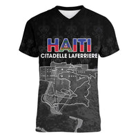 Haiti Citadelle Laferriere Personalized Women V-Neck T-Shirt Haitian Heritage Veve Vodou - Wonder Print Shop