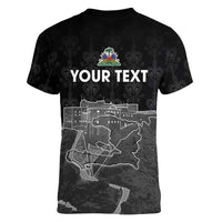 Haiti Citadelle Laferriere Personalized Women V-Neck T-Shirt Haitian Heritage Veve Vodou - Wonder Print Shop