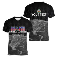 Haiti Citadelle Laferriere Personalized Women V-Neck T-Shirt Haitian Heritage Veve Vodou - Wonder Print Shop
