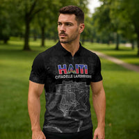 Haiti Citadelle Laferriere Personalized Zipper Polo Shirt Haitian Heritage Veve Vodou - Wonder Print Shop