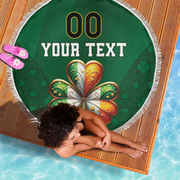 Custom Ireland Rugby Beach Blanket Shamrock With Ireland Flag Colors - Wonder Print Shop