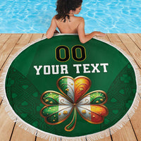Custom Ireland Rugby Beach Blanket Shamrock With Ireland Flag Colors - Wonder Print Shop