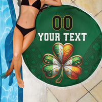 Custom Ireland Rugby Beach Blanket Shamrock With Ireland Flag Colors - Wonder Print Shop