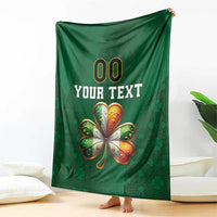 Custom Ireland Rugby Blanket Shamrock With Ireland Flag Colors