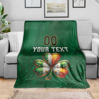 Custom Ireland Rugby Blanket Shamrock With Ireland Flag Colors