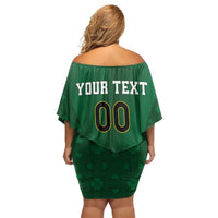Custom Ireland Rugby Family Matching Off Shoulder Short Dress and Hawaiian Shirt Shamrock With Ireland Flag Colors - Wonder Print Shop