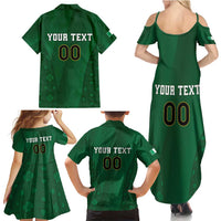 Custom Ireland Rugby Family Matching Summer Maxi Dress and Hawaiian Shirt Shamrock With Ireland Flag Colors - Wonder Print Shop