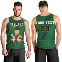 Custom Ireland Rugby Men Tank Top Shamrock With Ireland Flag Colors - Wonder Print Shop