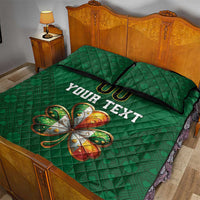 Custom Ireland Rugby Quilt Bed Set Shamrock With Ireland Flag Colors - Wonder Print Shop