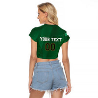 Custom Ireland Rugby Raglan Cropped T Shirt Shamrock With Ireland Flag Colors - Wonder Print Shop