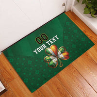 Custom Ireland Rugby Rubber Doormat Shamrock With Ireland Flag Colors - Wonder Print Shop