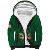 Custom Ireland Rugby Sherpa Hoodie Shamrock With Ireland Flag Colors - Wonder Print Shop