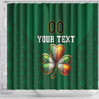Custom Ireland Rugby Shower Curtain Shamrock With Ireland Flag Colors - Wonder Print Shop