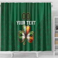 Custom Ireland Rugby Shower Curtain Shamrock With Ireland Flag Colors - Wonder Print Shop