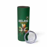 Custom Ireland Rugby Skinny Tumbler Shamrock With Ireland Flag Colors - Wonder Print Shop
