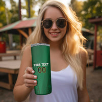 Custom Ireland Rugby Skinny Tumbler Shamrock With Ireland Flag Colors - Wonder Print Shop