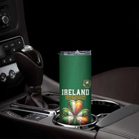 Custom Ireland Rugby Skinny Tumbler Shamrock With Ireland Flag Colors - Wonder Print Shop