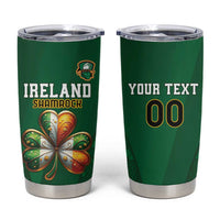 Custom Ireland Rugby Tumbler Cup Shamrock With Ireland Flag Colors - Wonder Print Shop