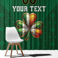 Custom Ireland Rugby Window Curtain Shamrock With Ireland Flag Colors - Wonder Print Shop