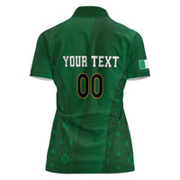 Custom Ireland Rugby Women Polo Shirt Shamrock With Ireland Flag Colors - Wonder Print Shop