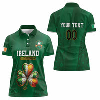 Custom Ireland Rugby Women Polo Shirt Shamrock With Ireland Flag Colors - Wonder Print Shop