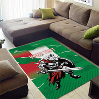 Personalized Italy Area Rug Wolf Warrior Grunge Style - Wonder Print Shop
