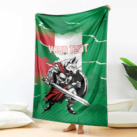 Personalized Italy Blanket Wolf Warrior Grunge Style