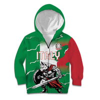 Personalized Italy Kid Hoodie Wolf Warrior Grunge Style - Wonder Print Shop
