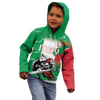 Personalized Italy Kid Hoodie Wolf Warrior Grunge Style - Wonder Print Shop