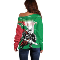 Personalized Italy Off Shoulder Sweater Wolf Warrior Grunge Style - Wonder Print Shop