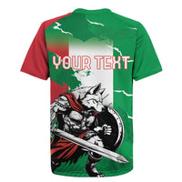 Personalized Italy Rugby Jersey Wolf Warrior Grunge Style - Wonder Print Shop
