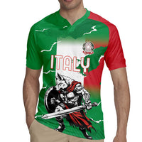 Personalized Italy Rugby Jersey Wolf Warrior Grunge Style - Wonder Print Shop