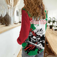Personalized Italy Women Casual Shirt Wolf Warrior Grunge Style - Wonder Print Shop