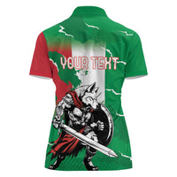 Personalized Italy Women Polo Shirt Wolf Warrior Grunge Style - Wonder Print Shop